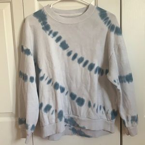 small blue tye dye american eagle crew neck